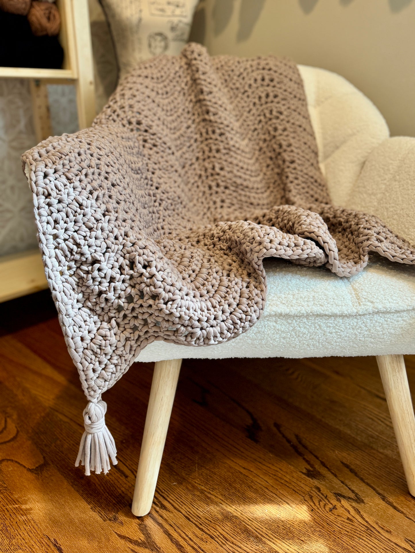 Birch Lane Throw – Textured Crochet Blanket Pattern PDF | Cozy Throw