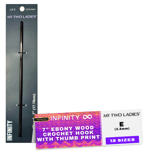 Infinity | Crochet Hook | Ebony | w/thumb print | 12 Sizes