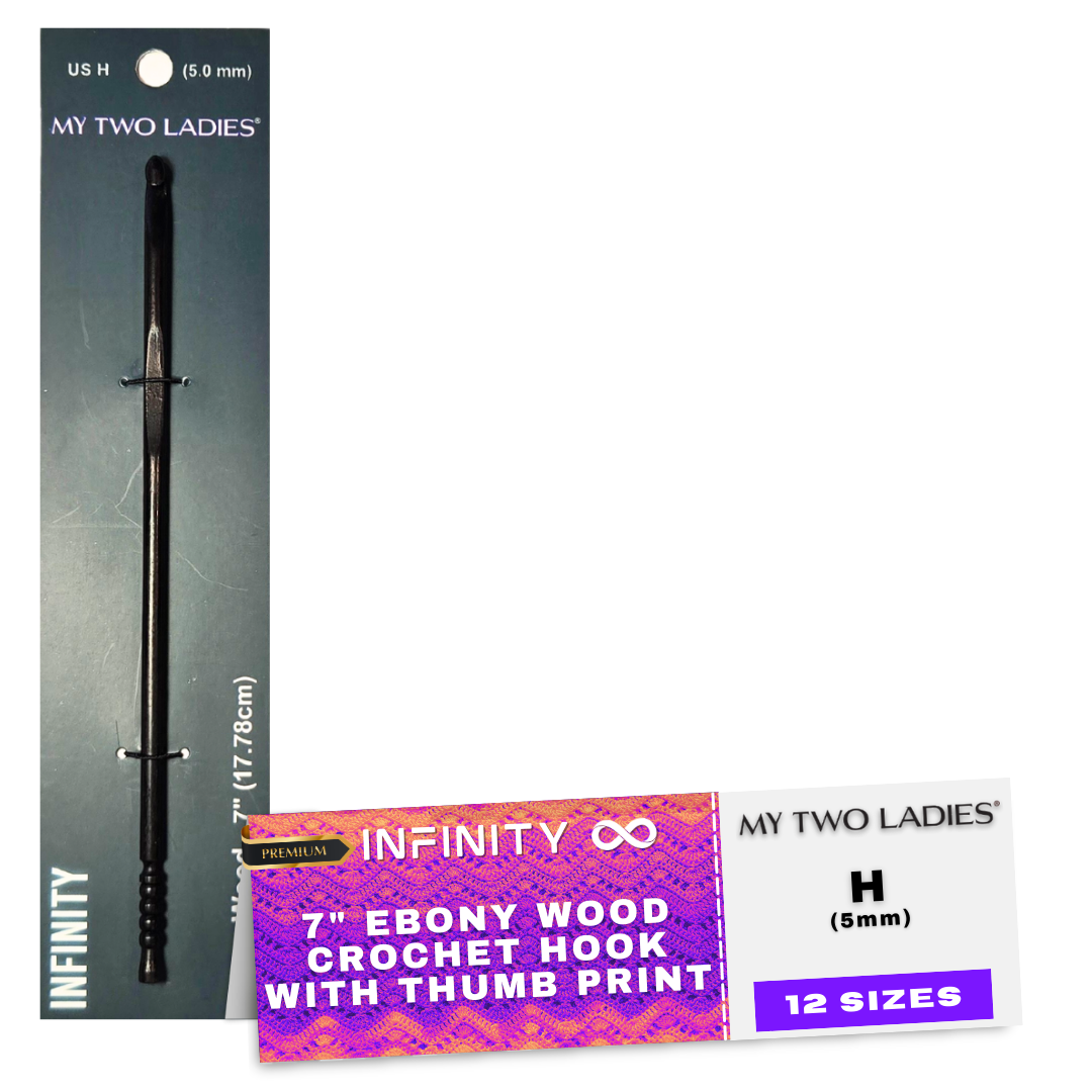 Infinity | Crochet Hook | Ebony | w/thumb print | 12 Sizes