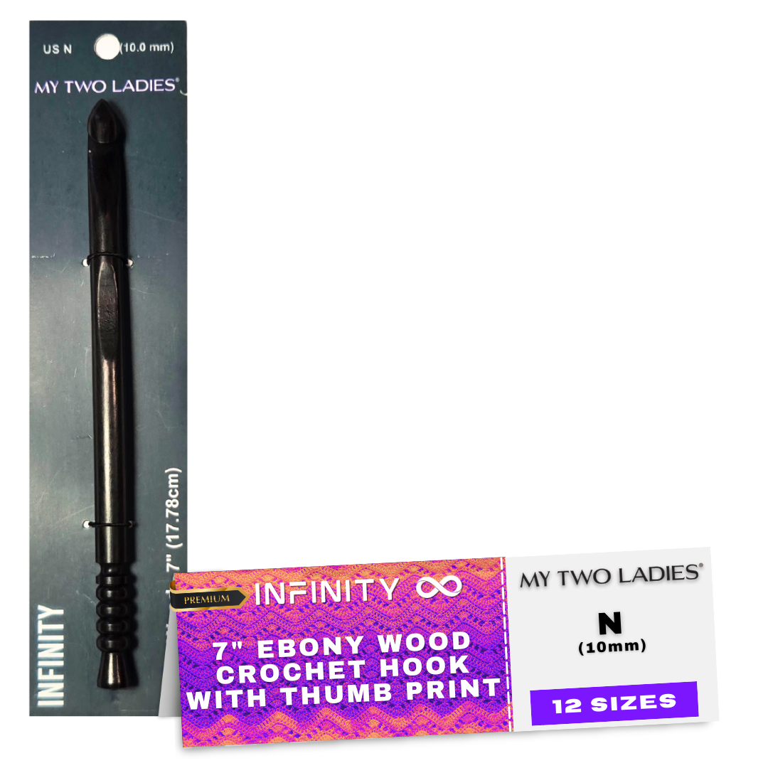 Infinity | Crochet Hook | Ebony | w/thumb print | 12 Sizes