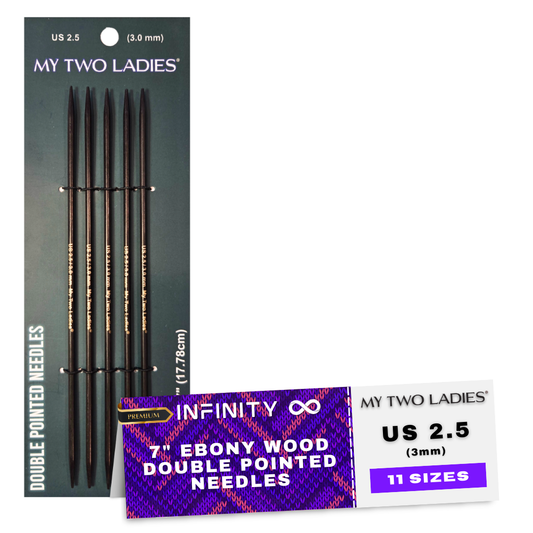 Infinity | Double Pointed Needles | Ebony | 11 Sizes