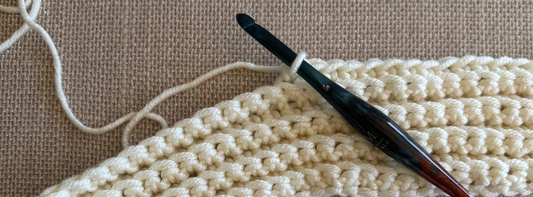 single crochet through the back loop swatch in super bulky yarn