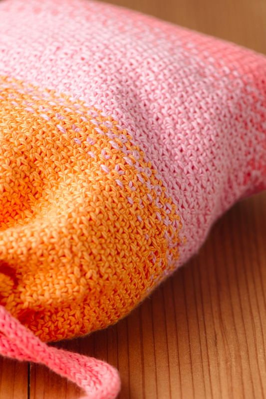 knit cotton bag in 3 color fade