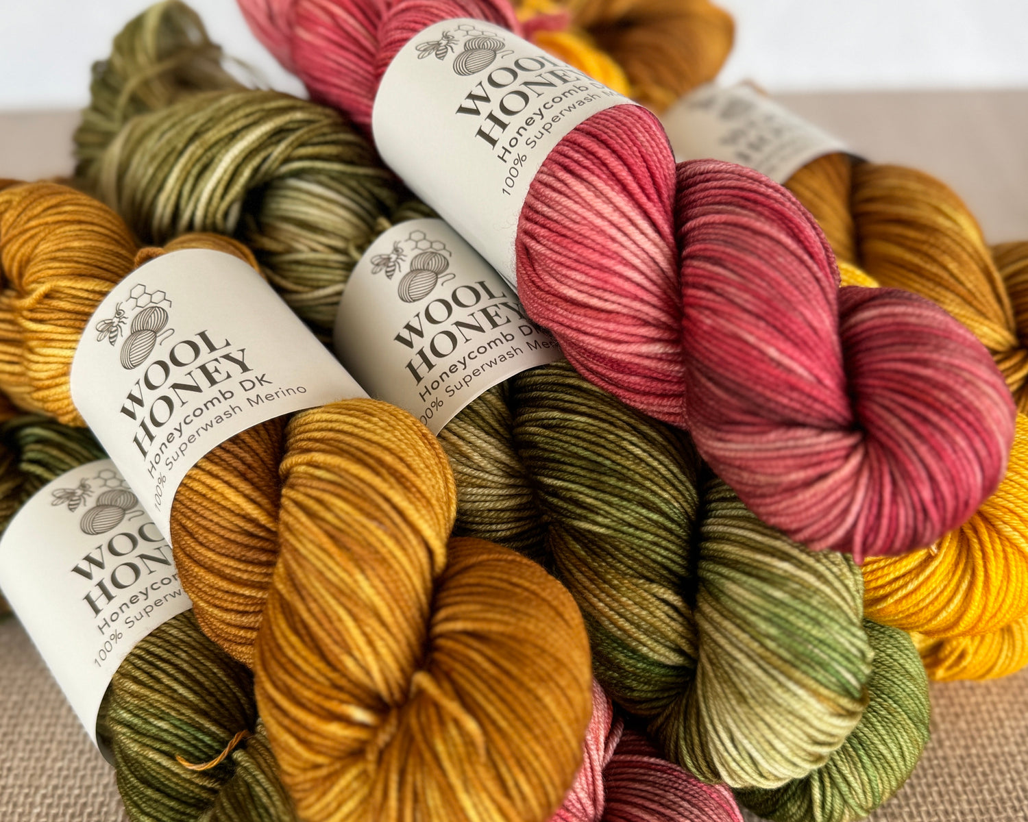 Wool Honey Hand Dyed Yarn For Knitting And Crochet