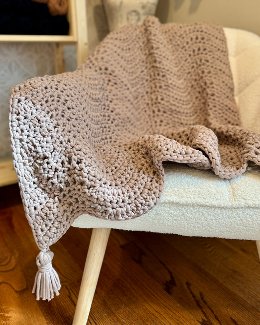 Birch Lane Throw – Textured Crochet Blanket Pattern PDF | Cozy Throw