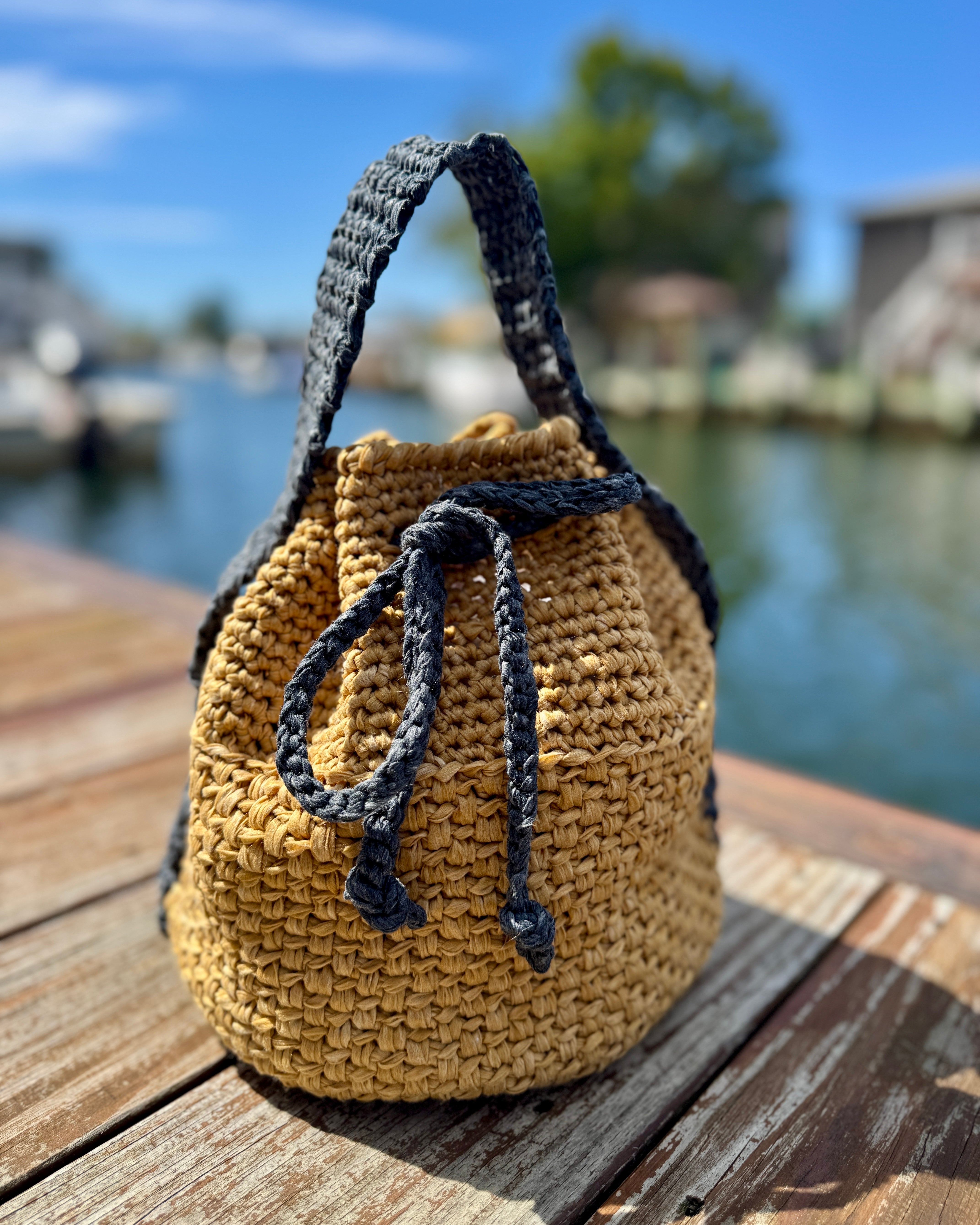 Boardwalk Cinch Bag – Crochet Bucket Bag Pattern (PDF Download)