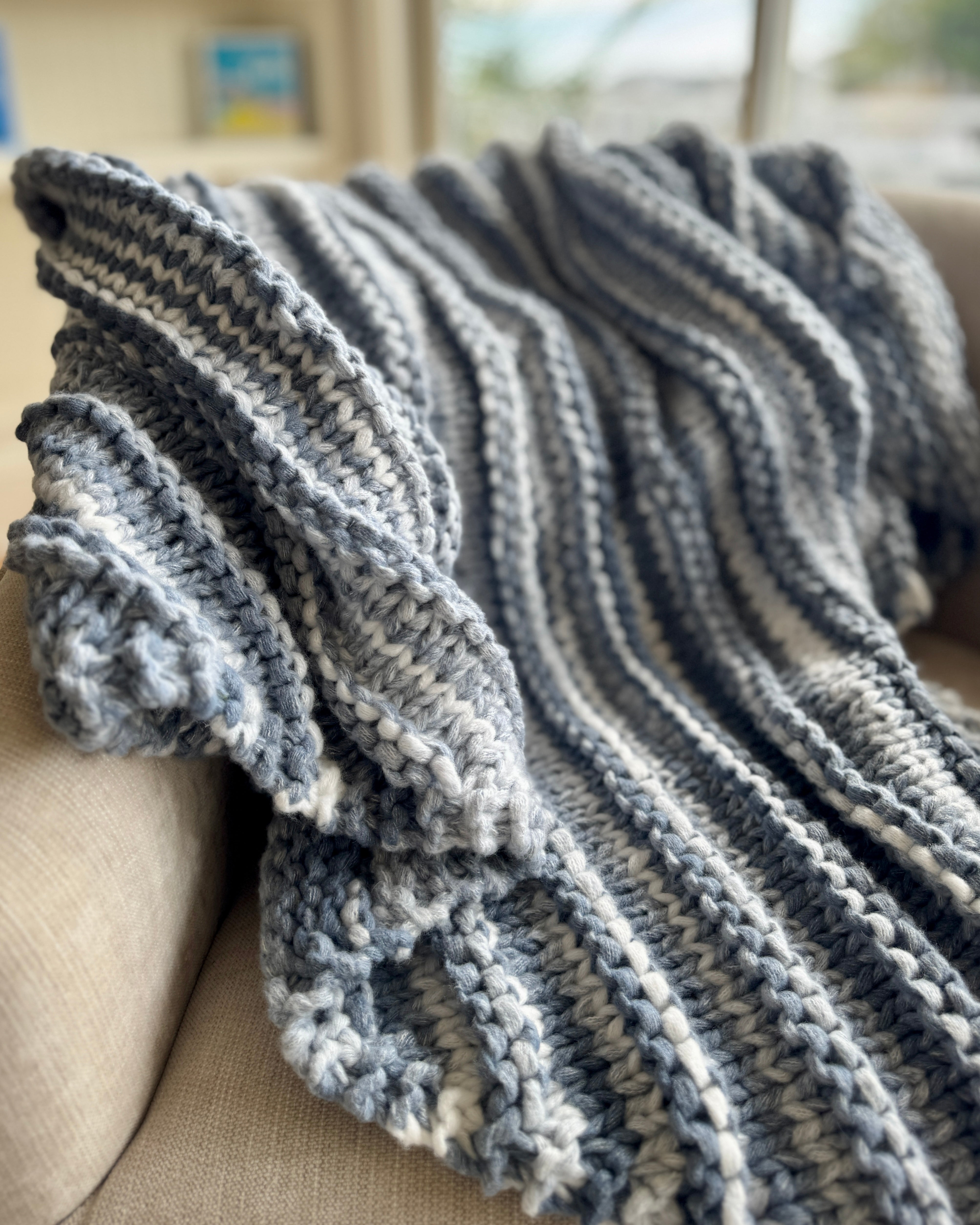 Sidewinder Throw - Knit Blanket Pattern PDF