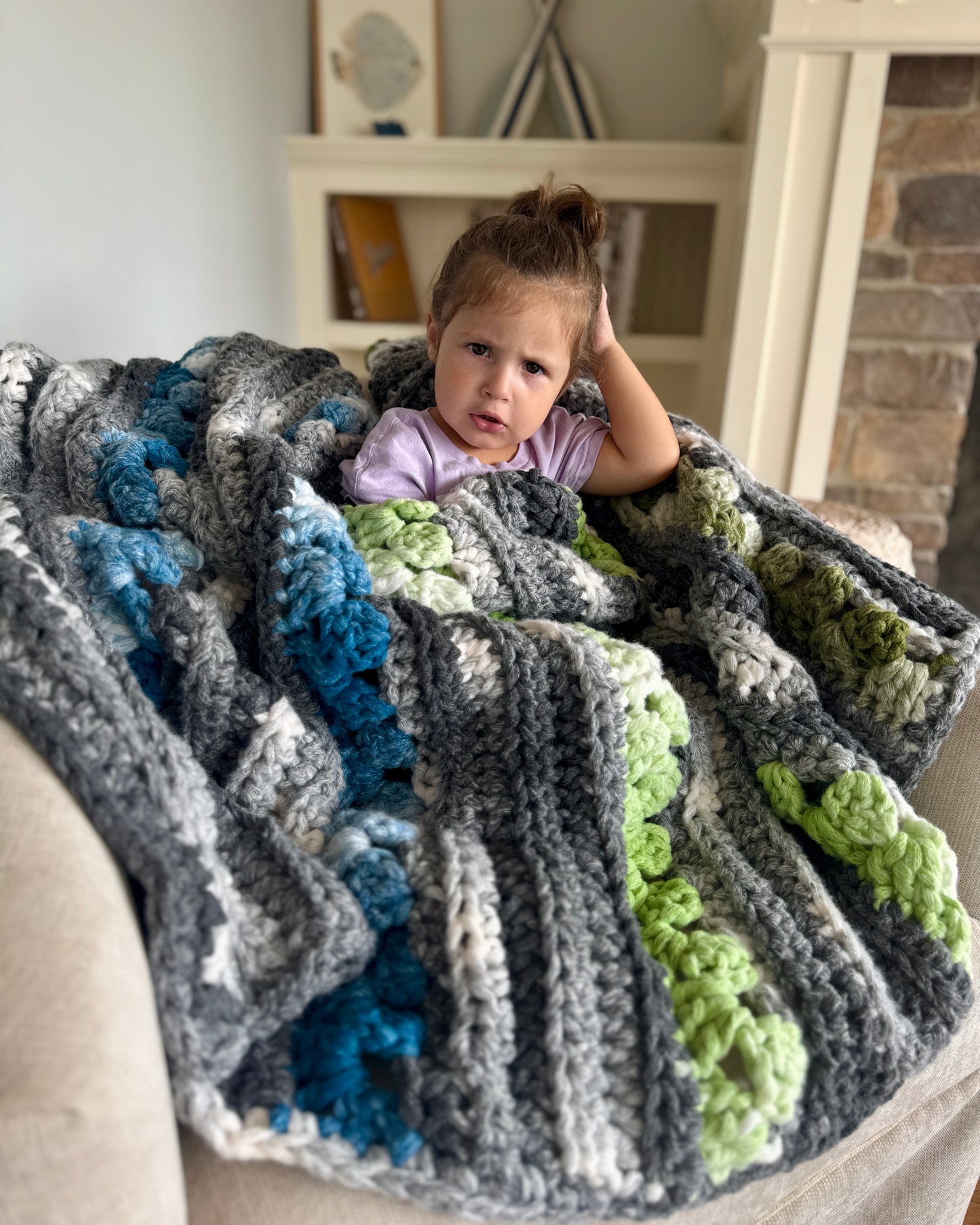 Cluster Pop Throw Crochet Pattern - PDF Download