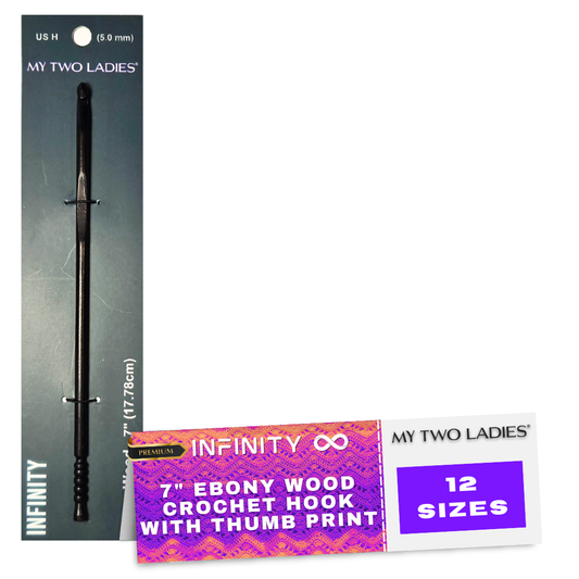 Infinity | Crochet Hook | Ebony | w/thumb print | 12 Sizes