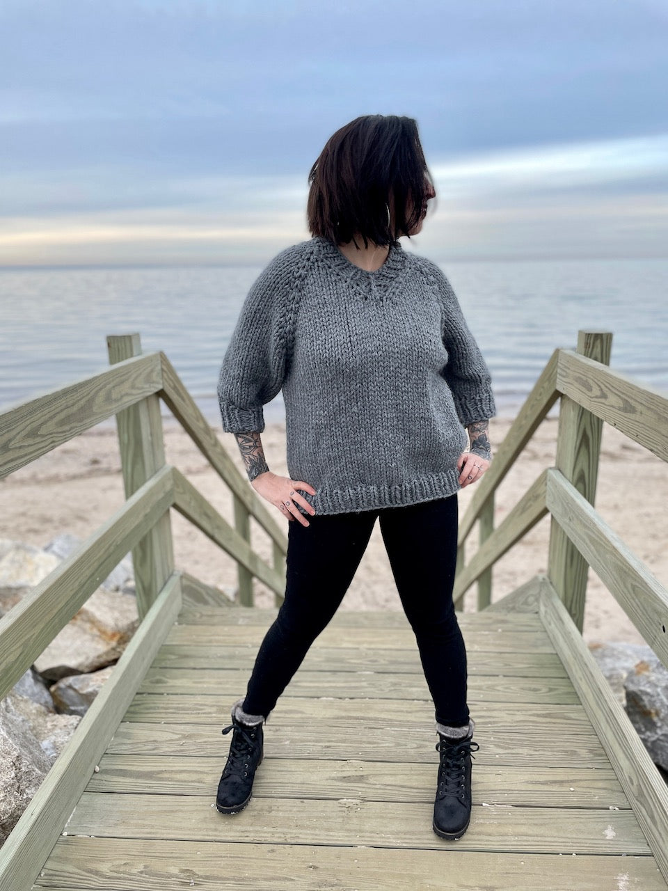 cozy knit sweater for women – Shoreham Sweater free pattern