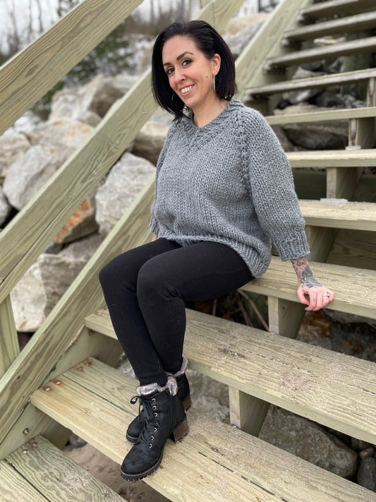 v-neck knit sweater – Shoreham Sweater pattern”