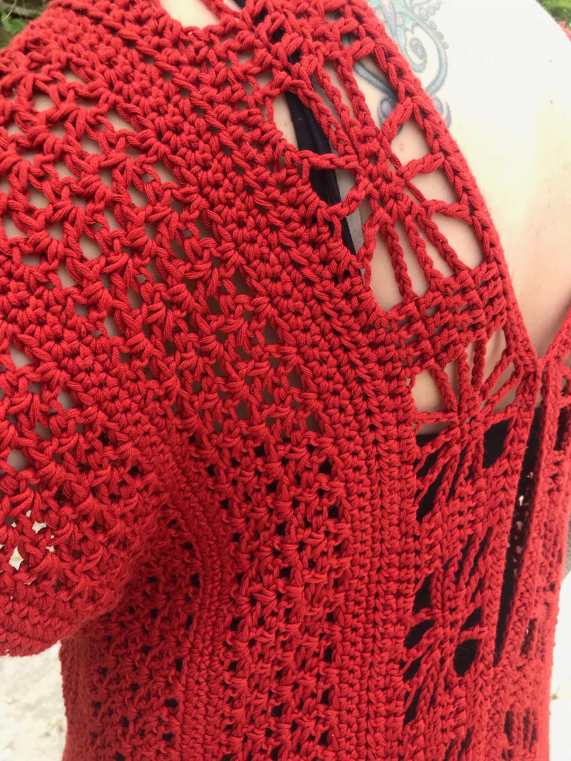 open crochet stitch detail – Somerset Beach Top pattern